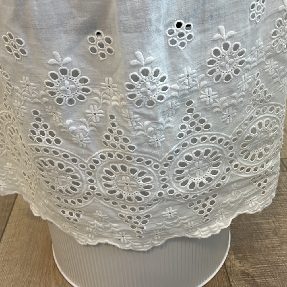 Lauren Ralph Lauren off the shoulder white dress eyelet detail sz S - Picture 3 of 9